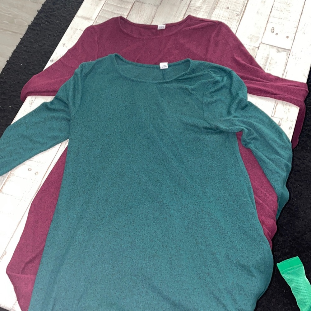 A burgundy and forest green knit dress from Old Navy